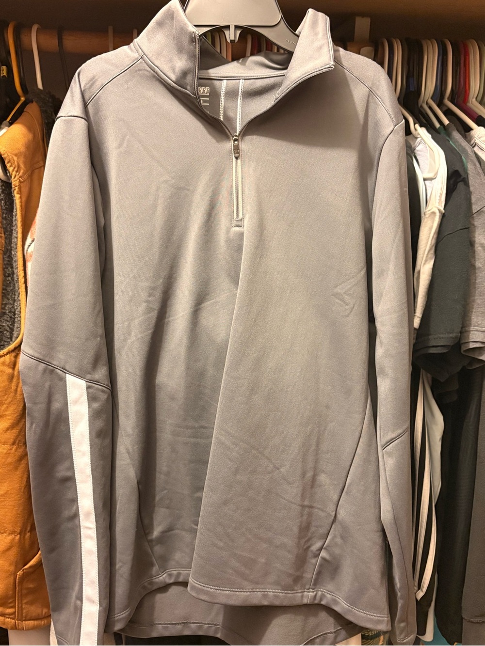 LG Gray Athletic Pullover with White Stitching